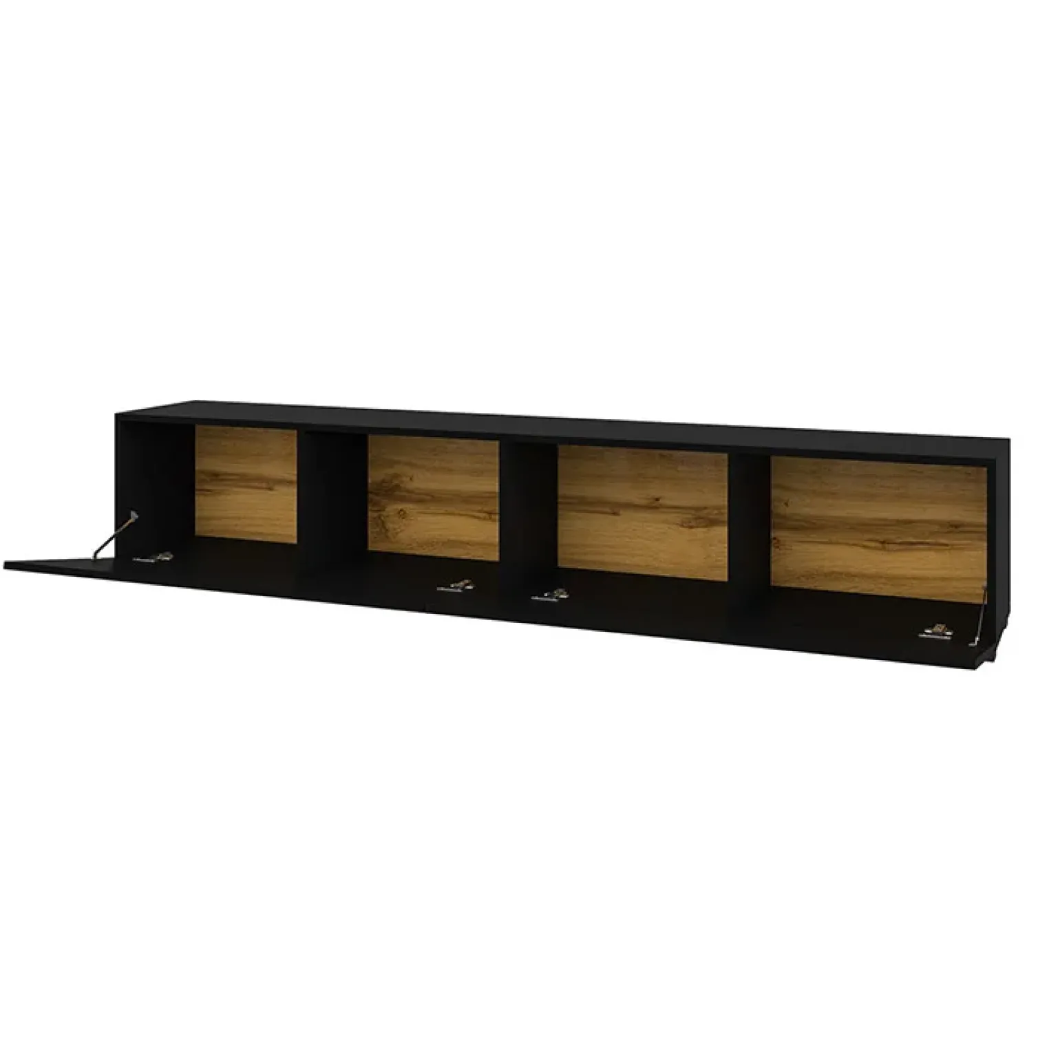Mobile porta TV sospeso 180x35h cm nero Fusion
