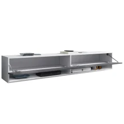 Mobile porta TV sospeso 180x30h cm 2 ante bianco lucido Gregoria