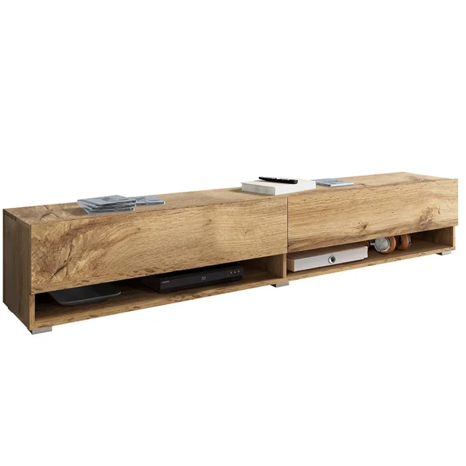 Mobile porta TV sospeso 180x30h cm 2 ante rovere Gregoria