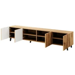 Mobile porta TV 201x52h cm 4 ante cannettato quercia Essence