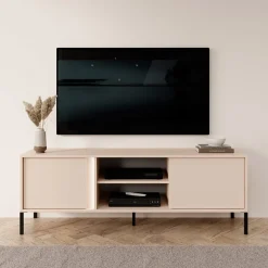 Mobile porta TV 153x54h cm 2 ante 2 vani moderno beige Melly