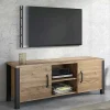 Mobile porta TV 147x57h cm 2 ante quercia nero opaco Nebraska