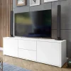 Mobile porta TV 141x50h cm 2 ante 2 cassetti bianco Eindhoven