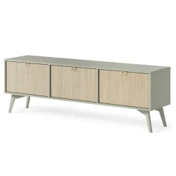 Mobile porta TV 158x52h cm 3 ante verde salvia rovere Myrta
