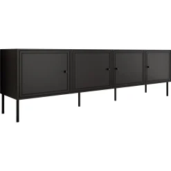 Mobile porta TV 201x60h cm 4 ante nero opaco Stark