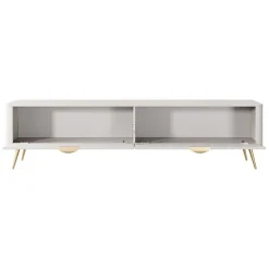 Mobile porta TV 200x51h cm 2 ante beige cannettato Ramis