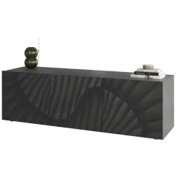 Mobile porta TV 181x69h cm 3 ante serigrafate moderno antracite Grafea