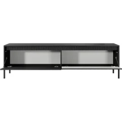 Mobile porta TV 187x54h cm 2 ante nero opaco cannettato Ciar