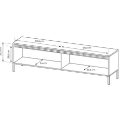Mobile porta TV 187x54h cm 2 ante nero opaco cannettato Ciar