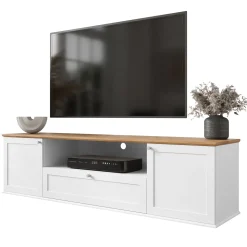 Mobile porta TV 182x48h cm 2 ante bianco rovere Relaxio