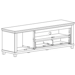 Mobile porta TV 181x61h cm 1 anta 1 cassetto moderno verde scuro quercia Texel