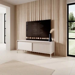 Mobile porta TV 154x54h cm 2 ante beige cannettato Ciar