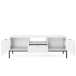 Mobile porta TV 154x56h cm 2 ante moderno soggiorno bianco Alisa