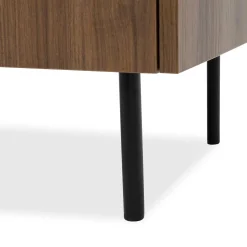 Mobile porta TV 200x50h cm 4 ante piano effetto marmo nero noce Caliva