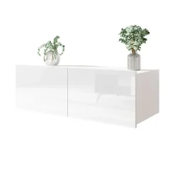 Mobile porta TV 100x37h cm 2 ante bianco lucido Mons