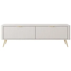 Mobile porta TV 163x51h cm 2 ante beige cannettato Ramis