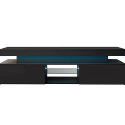 Mobile porta TV 190x54h cm 2 ante con LED nero Lumus