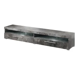 Mobile porta TV 200x35h cm 2 cassetti ossido Frisk