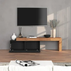 Mobile porta tv 220x51h cm antracite rovere Block