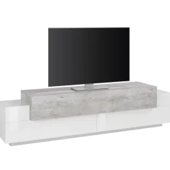 Mobile porta TV 200x52h cm bianco lucido grigio Milos Gihome®