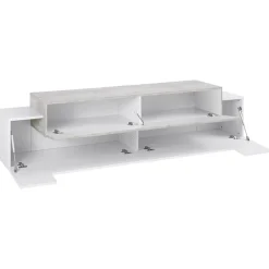Mobile porta TV 200x52h cm bianco lucido grigio Milos Gihome®