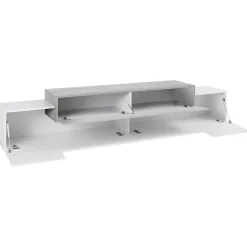 Mobile porta TV 240x52h cm bianco lucido cemento Milos Gihome®