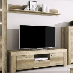 Mobile porta TV 155x50h cm con mensola rovere Vietnam