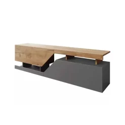 Mobile porta TV 160x46h cm design moderno rovere antracite Modesta