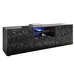 Mobile porta TV 181x57h cm grigio lucido con serigrafia Marvis