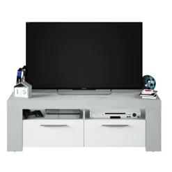 Mobile porta TV 120x40h cm moderno bianco cemento Zante