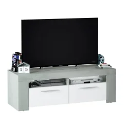 Mobile porta TV 120x40h cm moderno bianco cemento Zante