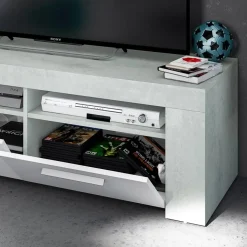 Mobile porta TV 120x40h cm moderno bianco cemento Zante