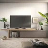 Mobile porta tv 230x150h cm moderna marrone rovere chiaro Sunset 95