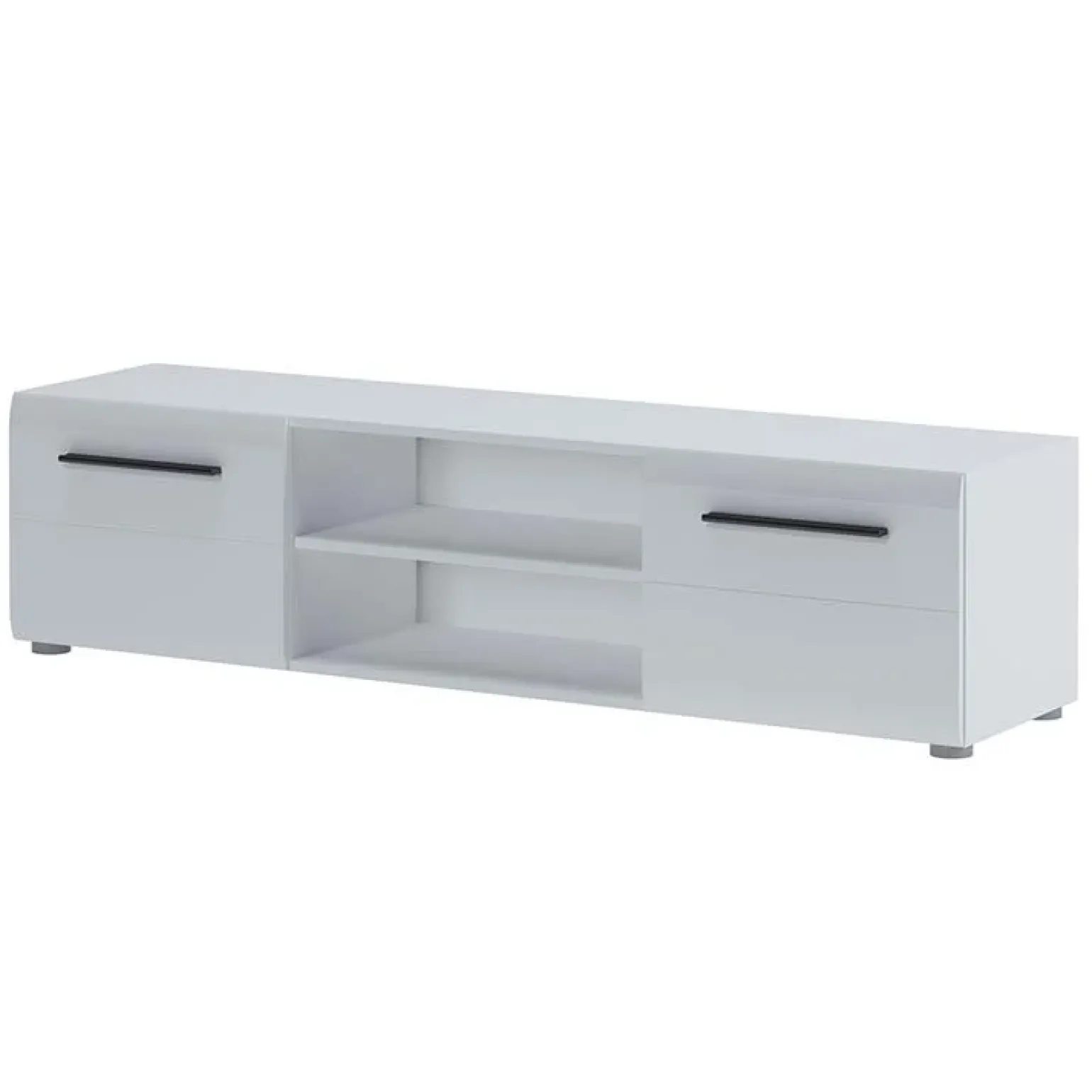 Mobile porta TV 160x40h cm moderno soggiorno bianco lucido Cold
