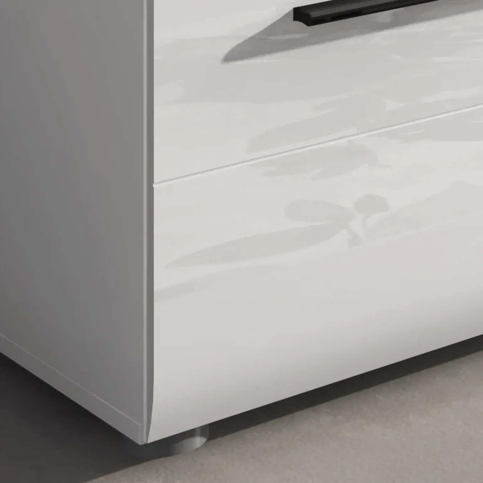 Mobile porta TV 160x40h cm moderno soggiorno bianco lucido Cold