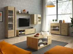 Mobile porta TV 187x46h cm moderno soggiorno rovere Noa Gihome®
