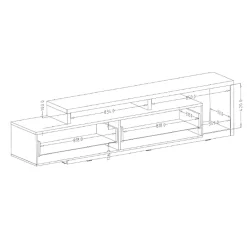 Mobile porta TV 219x52h cm moderno soggiorno rovere nodoso Megan Gihome®