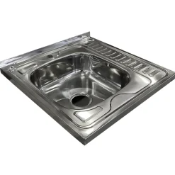 Mobile sottolavello cucina 60x86h cm multiuso con lavello acciaio inox 2 ante rovere olmo Talise