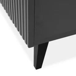 Mobile TV con camino 181x50h cm moderno cannettato antracite Essence