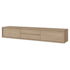 Mobile TV soggiorno sospeso 180x32h cm 2 ante a ribalta 2 cassetti  rovere Glem