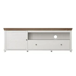 Mobile TV 181x61h cm 1 anta 1 cassetto bianco frassinato rovere Texel