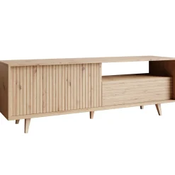 Mobile TV 152x52h cm 1 cassetto design rustico cannettato rovere Branch