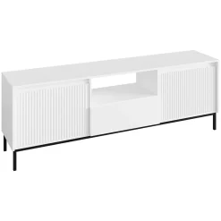Mobile TV 174x55h cm design cannettato bianco Strike