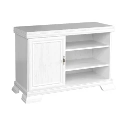 Mobile TV 108x77h cm shabby 1 anta 3 scaffali bianco frassinato Kelly