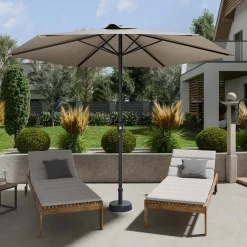 Ombrellone da giardino 300x300cm nero beige Fiorella