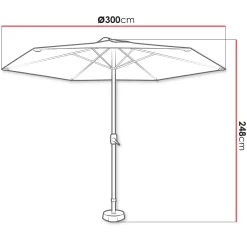 Ombrellone da giardino 300x300cm nero beige Fiorella