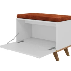 Panca ingresso 69x50h cm con scarpiera bianco rovere Clea