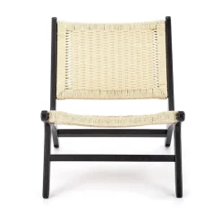 Panca relax moderna in rattan naturale nero Salvin