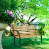 Panchina da giardino con schienale rovere Sit
