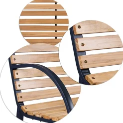 Panchina da giardino con schienale rovere Sit